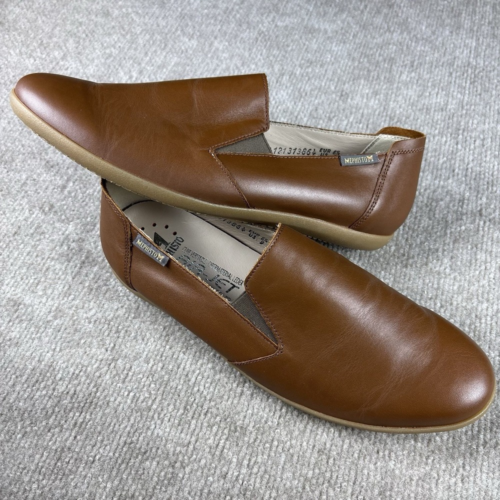 Mephisto Air-Jet Leather Slip On Shoes Women's US 9 EU 39 Brown Comfort Portugal